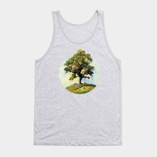 Old Oak On Hilltop Painting | Tree Tank Top